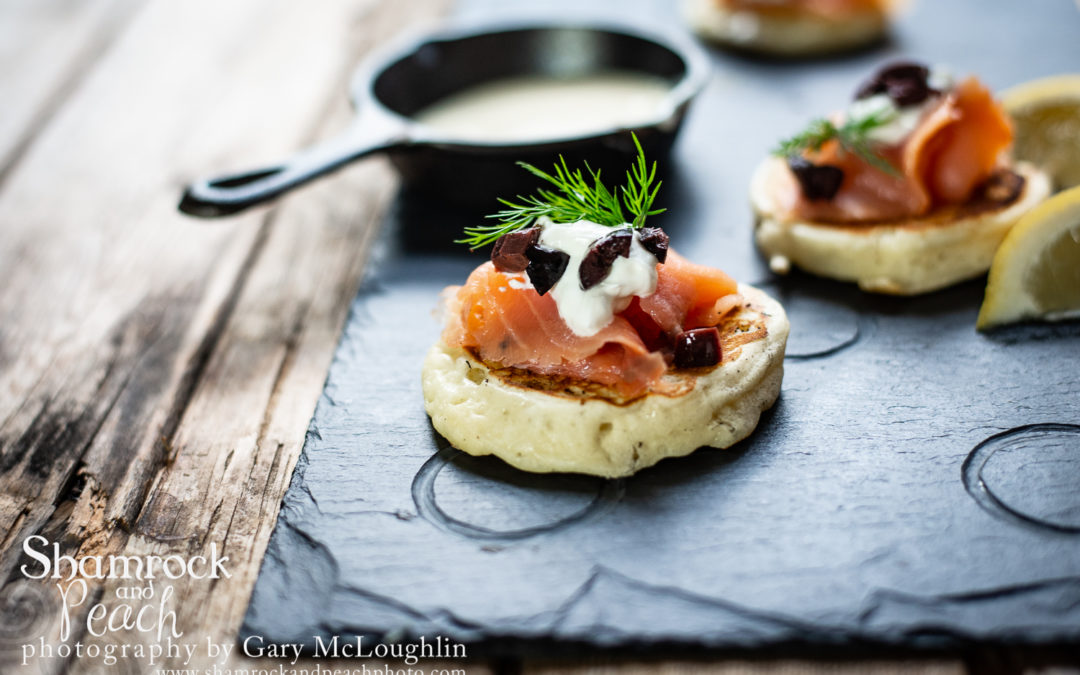 Scotch Pancakes with Smoked Salmon for Burns